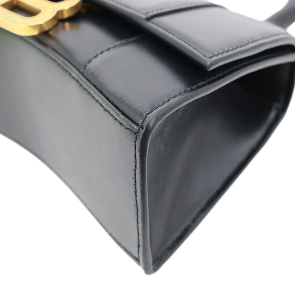 Balenciaga Hourglass Small Top Handle Leather Crossbody Bag Black
