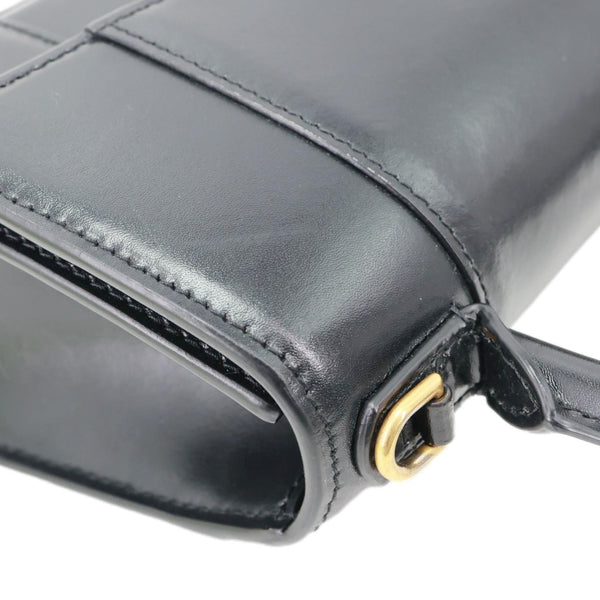 Balenciaga Hourglass Small Top Handle Leather Crossbody Bag Black