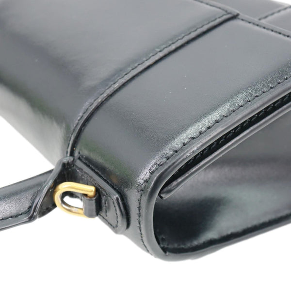 Balenciaga Hourglass Small Top Handle Leather Crossbody Bag Black