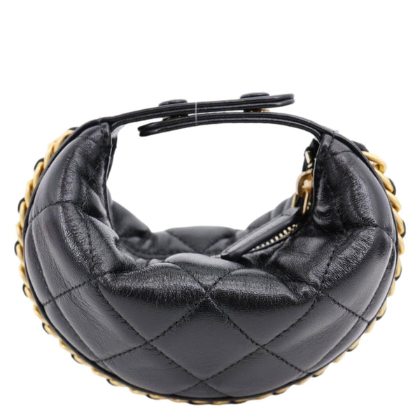 CHANEL Chain Around Mini Quilted Lambskin Leather Pouch Black