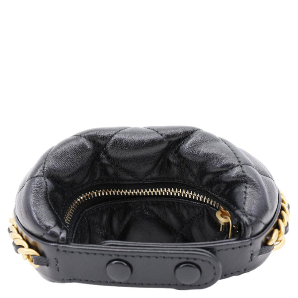 CHANEL Chain Around Mini Quilted Lambskin Leather Pouch Black