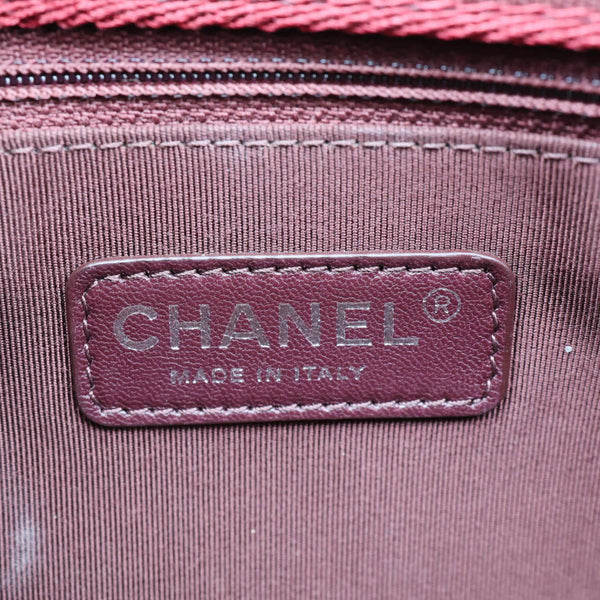 CHANEL Classic Single Flap Wool Leather Shoulder Bag Navy Blue