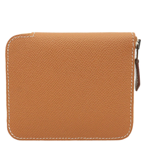 HERMES Silk'in Epsom Leather Coin Purse Brown