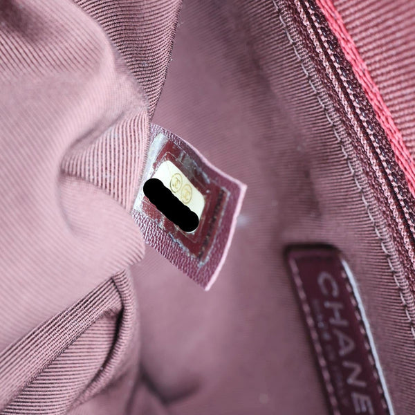 CHANEL Classic Single Flap Wool Leather Shoulder Bag Navy Blue