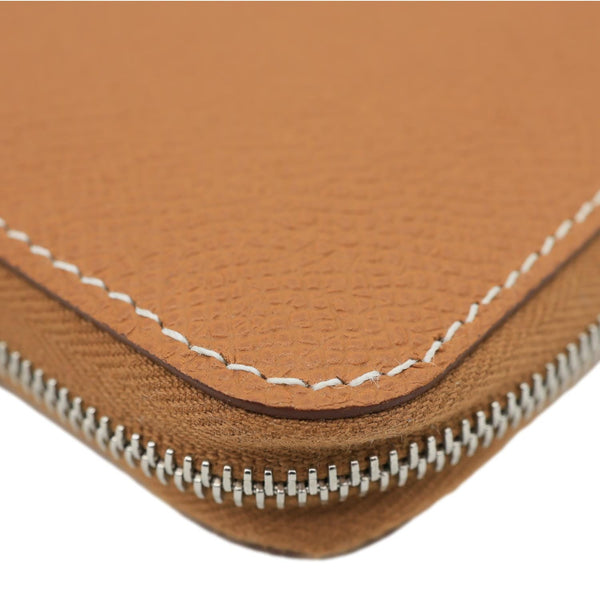 HERMES Silk'in Epsom Leather Coin Purse Brown