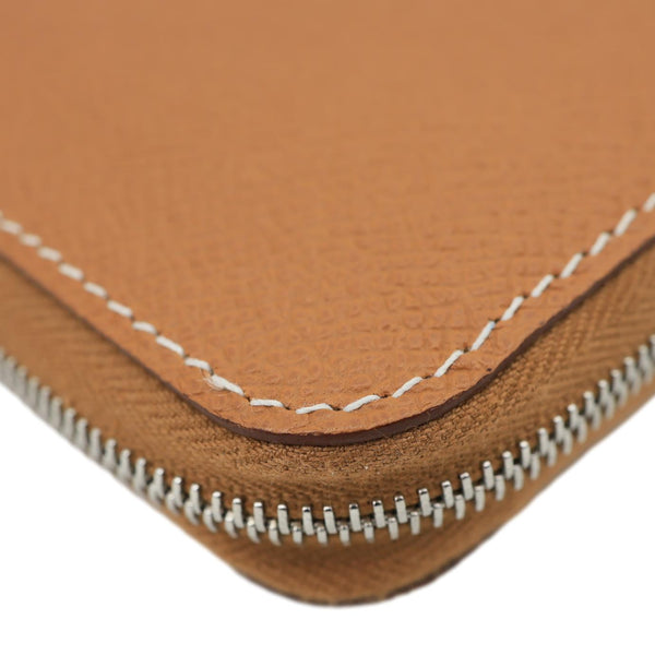 HERMES Silk'in Epsom Leather Coin Purse Brown