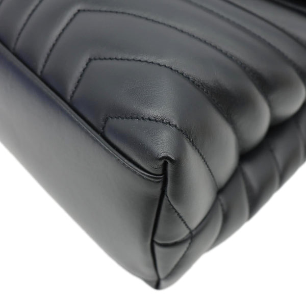 YVES SAINT LAURENT Loulou Medium Quilted Leather Crossbody Bag Black