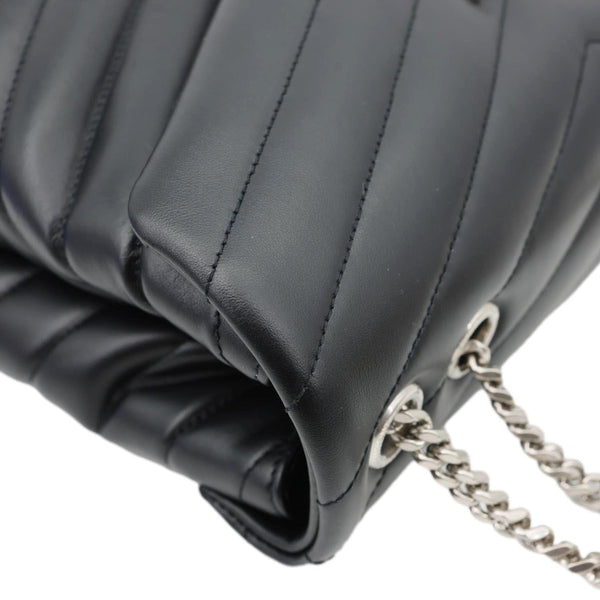 YVES SAINT LAURENT Loulou Medium Quilted Leather Crossbody Bag Black