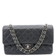 CHANEL Small Classic Flap Quilted Caviar Leather Shoulder Bag Black