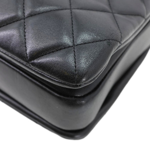CHANEL Trendy CC Top Handle Flap Quilted Leather Shoulder Bag Black