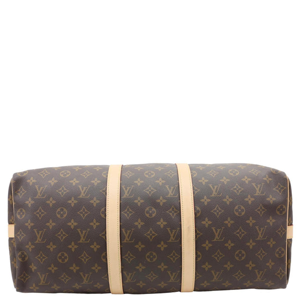 LOUIS VUITTON Keepall 50 Bandouliere Monogram Canvas Travel Bag Brown