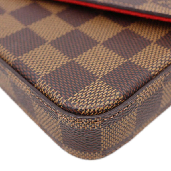 LOUIS VUITTON Felicie Pochette Damier Ebene Crossbody Bag Brown
