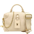 LOUIS VUITTON Petite Malle Souple Monogram Empreinte Leather Shoulder Bag Cream