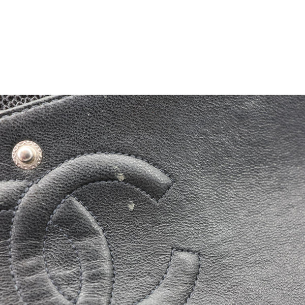 CHANEL Small Classic Flap Quilted Caviar Leather Shoulder Bag Black