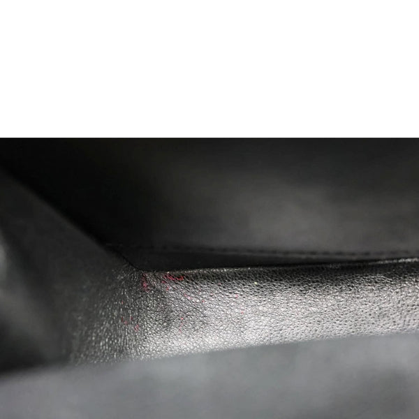 CHANEL Small Classic Flap Quilted Caviar Leather Shoulder Bag Black