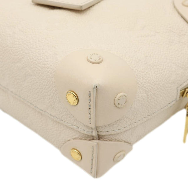 LOUIS VUITTON Petite Malle Souple Monogram Empreinte Leather Shoulder Bag Cream