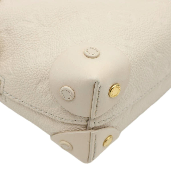 LOUIS VUITTON Petite Malle Souple Monogram Empreinte Leather Shoulder Bag Cream