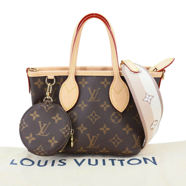 LOUIS VUITTON Neverfull BB Monogram Canvas Tote Shoulder Bag Brown