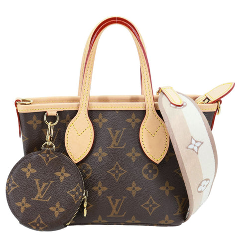 LOUIS VUITTON Neverfull BB Monogram Canvas Tote Shoulder Bag Brown