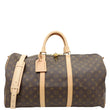LOUIS VUITTON Keepall 50 Bandouliere Monogram Canvas Travel Bag Brown