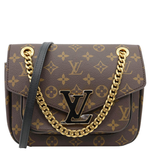 LOUIS VUITTON Passy NM Monogram Canvas Shoulder Bag Brown