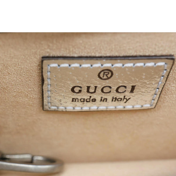 GUCCI Dionysus Super Mini Metallic Leather Crossbody Bag Silver 476432