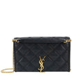 YVES SAINT LAURENT Becky Quilted Leather Crossbody Chain Wallet Black