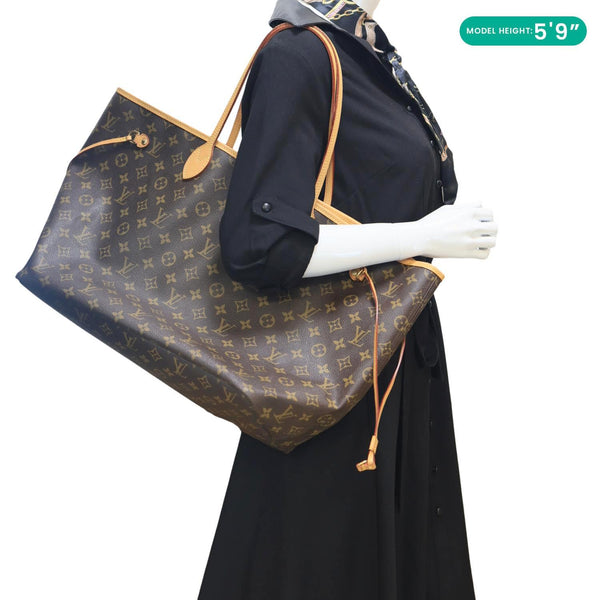 LOUIS VUITTON Neverfull GM Monogram Canvas Tote Bag Brown