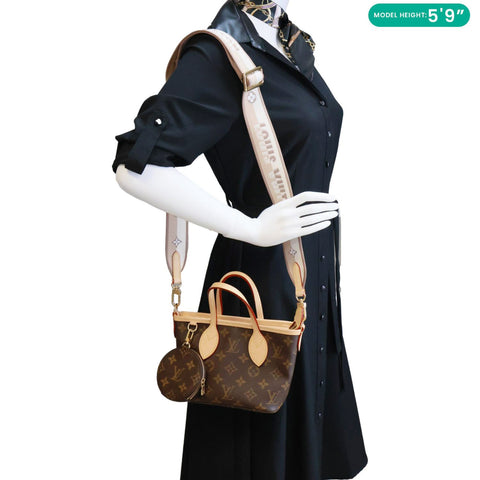 LOUIS VUITTON Neverfull BB Monogram Canvas Tote Shoulder Bag Brown