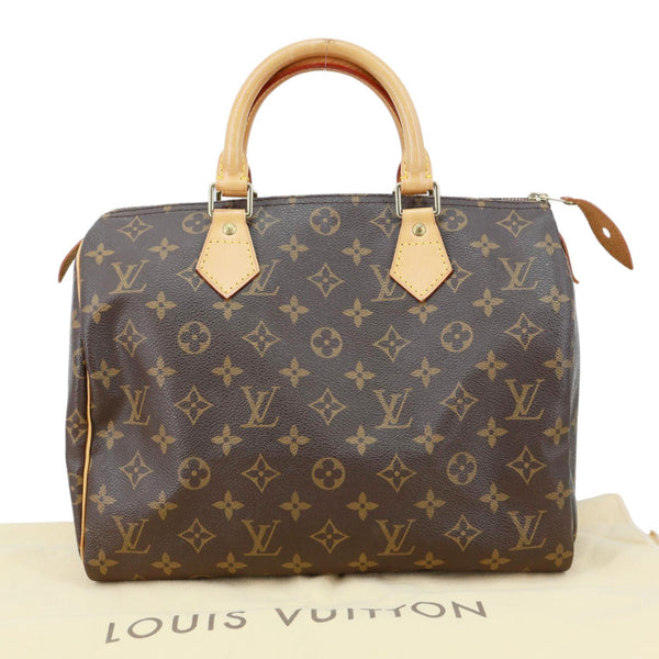 LOUIS VUITTON Speedy 30 Monogram Canvas Satchel Bag Brown