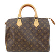 LOUIS VUITTON Speedy 30 Monogram Canvas Satchel Bag Brown