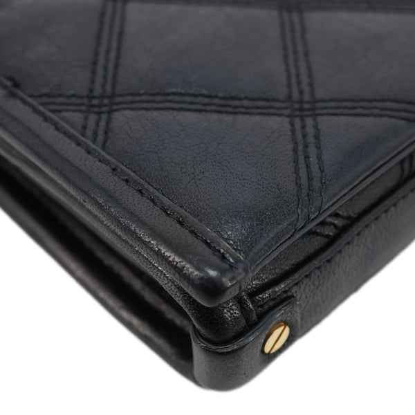 YVES SAINT LAURENT Becky Quilted Leather Crossbody Chain Wallet Black