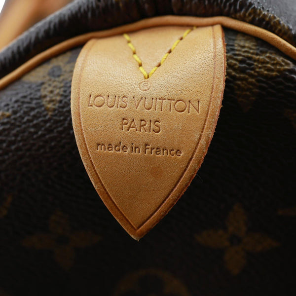 LOUIS VUITTON Speedy 30 Monogram Canvas Satchel Bag Brown