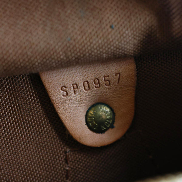 LOUIS VUITTON Speedy 30 Monogram Canvas Satchel Bag Brown
