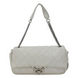CHANEL Jumbo Icons Secret Label Flap Leather Satchel Bag White
