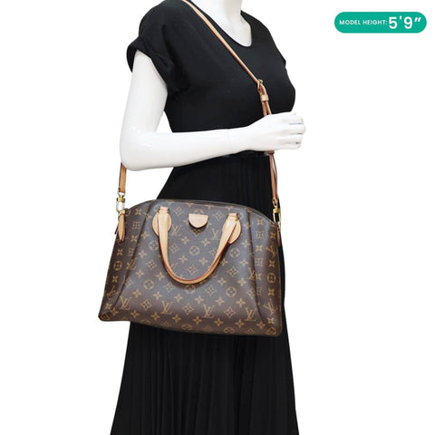 LOUIS VUITTON Rivoli MM Monogram Canvas Shoulder Bag Brown
