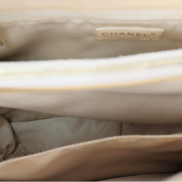 CHANEL Grand Shopping Quilted Caviar Leather GST Tote Bag Beige