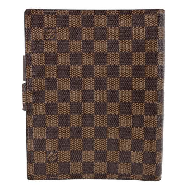 LOUIS VUITTON Ring Agenda Large Damier Ebene Cover Brown