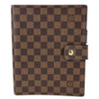 LOUIS VUITTON Ring Agenda Large Damier Ebene Cover Brown