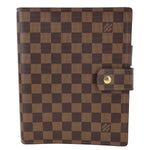 LOUIS VUITTON Ring Agenda Large Damier Ebene Cover Brown