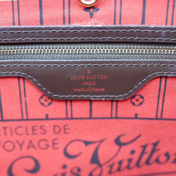 LOUIS VUITTON Neverfull GM Damier Ebene Tote Shoulder Bag Brown