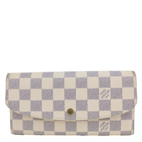 LOUIS VUITTON Emilie Damier Azur Wallet Rose Ballerine