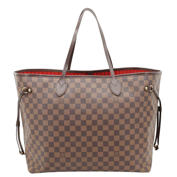 LOUIS VUITTON Neverfull GM Damier Ebene Tote Shoulder Bag Brown