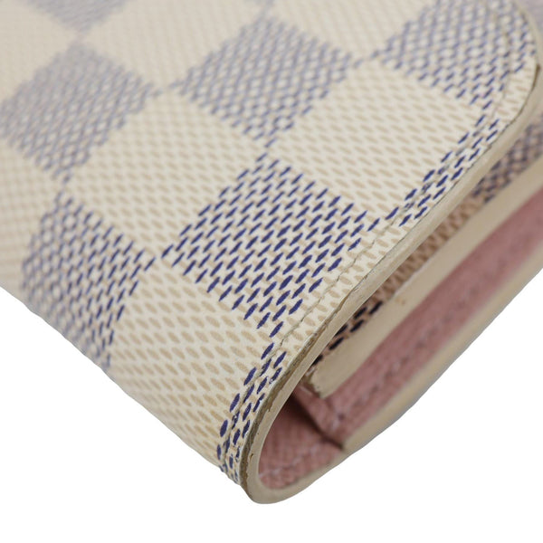 LOUIS VUITTON Emilie Damier Azur Wallet Rose Ballerine