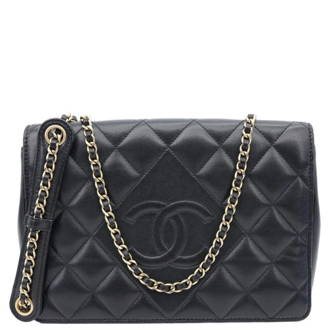 CHANEL Diamond Flap Quilted Leather Bag Crossbody Bag Black
