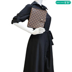 LOUIS VUITTON Ring Agenda Large Damier Ebene Cover Brown