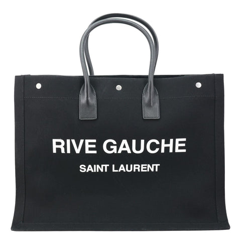 YVES SAINT LAURENT Rive Gauche Linen Tote Bag Black