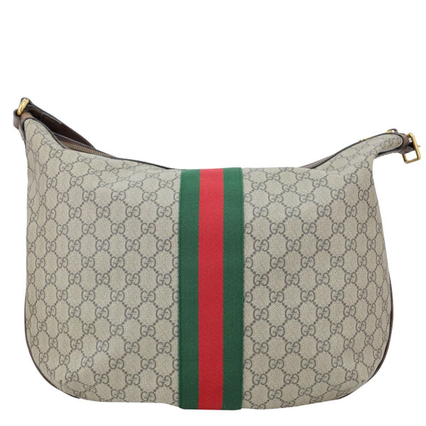 GUCCI Ophidia Half Moon GG Supreme Canvas Shoulder Bag Beige 547939