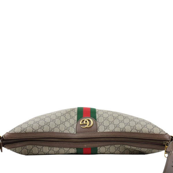 GUCCI Ophidia Half Moon GG Supreme Canvas Shoulder Bag Beige 547939