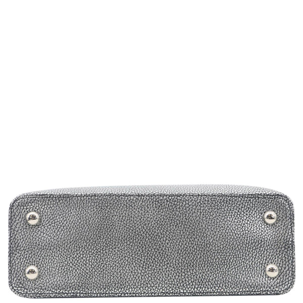 LOUIS VUITTON Capucines PM Chrome Taurillon Metallic Leather Crossbody Bag Silver